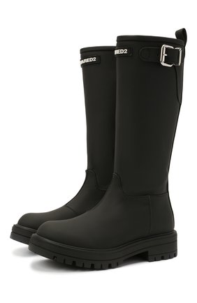 Детские сапоги DSQUARED2 черного цвета по цене 32050 руб., арт. 68583/SCUBA/28-35 | Фото 1 Детские сапоги DSQUARED2 черного цвета, арт. 68583/SCUBA/28-35 | Фото 1 (Материал внешний: Экокожа; Материал внутренний: Текстиль)