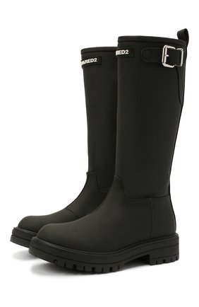 Детские сапоги DSQUARED2 черного цвета по цене 35250 руб., арт. 68583/SCUBA/36-41 | Фото 1 Детские сапоги DSQUARED2 черного цвета, арт. 68583/SCUBA/36-41 | Фото 1 (Материал внутренний: Текстиль; Материал внешний: Экокожа)