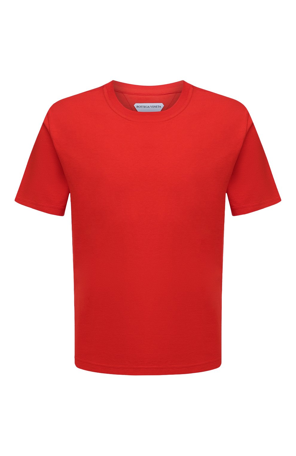 Мужская хлопковая футболка BOTTEGA VENETA красного цвета, арт. 649055/VF1U0 | Фото 1 (Принт: Без принта; Рукава: Короткие; Длина (для топов): Стандартные; Материал внешний: Хлопок; Стили: Минимализм)