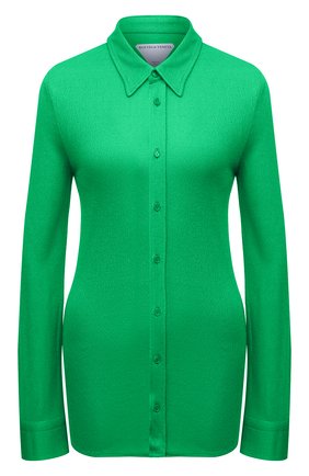 Женская рубашка из вискозы BOTTEGA VENETA зеленого цвета по цене 73150 руб., арт. 666230/VA6T0 | Фото 1 Женская рубашка из вискозы BOTTEGA VENETA зеленого цвета, арт. 666230/VA6T0 | Фото 1
