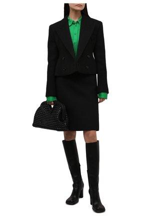Женская рубашка из вискозы BOTTEGA VENETA зеленого цвета по цене 73150 руб., арт. 666230/VA6T0 | Фото 2 Женская рубашка из вискозы BOTTEGA VENETA зеленого цвета, арт. 666230/VA6T0 | Фото 2