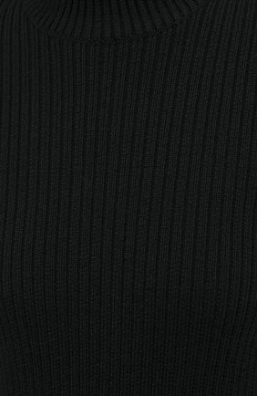 Женское шерстяное платье BOTTEGA VENETA черного цвета, арт. 664144/V0Z90 | Фото 5 (Материал внешний: Шерсть; Рукава: Длинные; Стили: Гламурный; Случай: Вечерний; Кросс-КТ: Трикотаж; Длина Ж (юбки, платья, шорты): Макси; Женское Кросс-КТ: Платье-одежда)