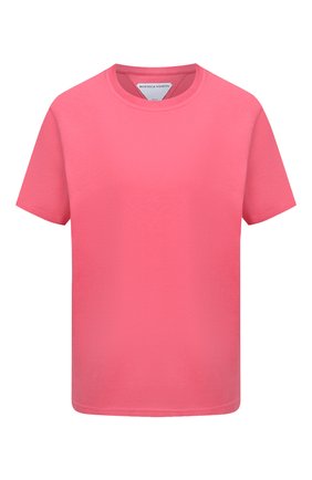 Женская хлопковая футболка BOTTEGA VENETA розового цвета, арт. 649060/VF1U0 | Фото 1 (Материал внешний: Хлопок; Принт: Без принта; Длина (для топов): Стандартные; Рукава: Короткие; Женское Кросс-КТ: Футболка-одежда; Стили: Гламурный)
