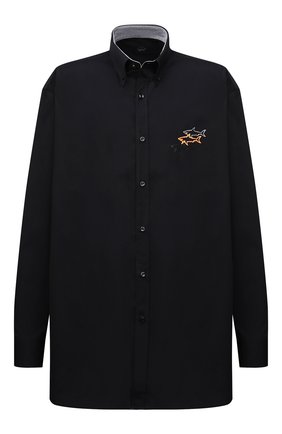 Мужская хлопковая рубашка PAUL&SHARK черного цвета по цене 32250 руб., арт. 11313140/C00 | Фото 1 Мужская хлопковая рубашка PAUL&SHARK черного цвета, арт. 11313140/C00 | Фото 1 (Материал внешний: Хлопок; Рукава: Длинные; Случай: Повседневный; Рубашки М: Regular Fit; Big sizes: Big Sizes; Длина (для топов): Удлиненные; Воротник: Button down; Принт: Однотонные; Манжеты: На пуговицах)