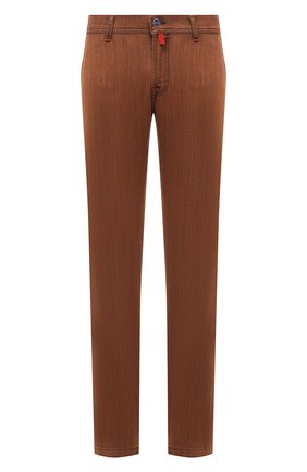 Мужские джинсы KITON коричневого цвета, арт. UFPPTM/J0336A | Фото 1 (Материал внешний: Хлопок, Деним; Силуэт М (брюки): Прямые; Длина (брюки, джинсы): Стандартные; Стили: Кэжуэл; Кросс-КТ: Деним)