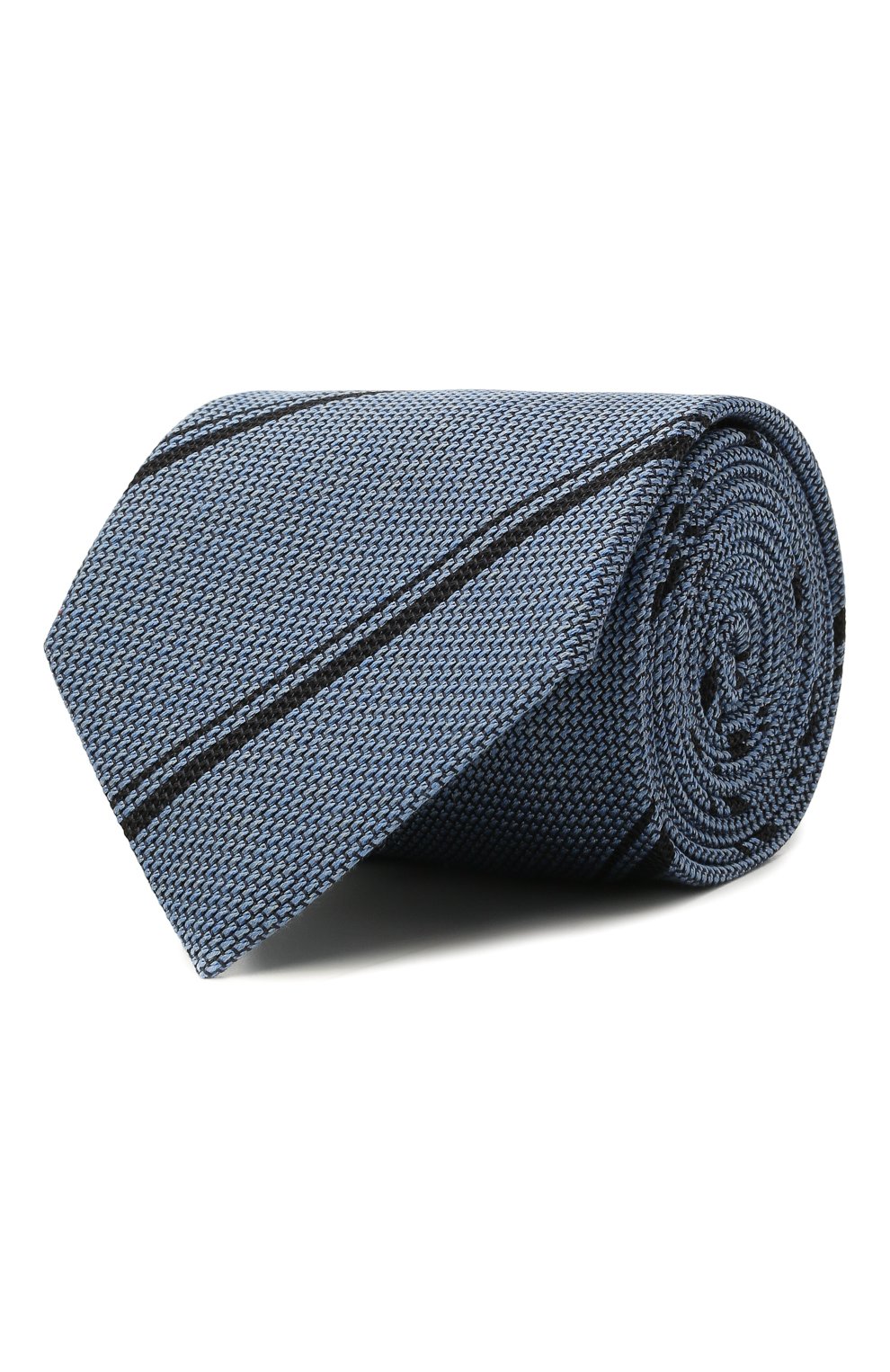 Мужской шелковый галстук BRIONI тёмно-голубого цвета, арт. 062H00/01411 | Фото 1 (Принт: С принтом; Материал: Текстиль, Шелк)