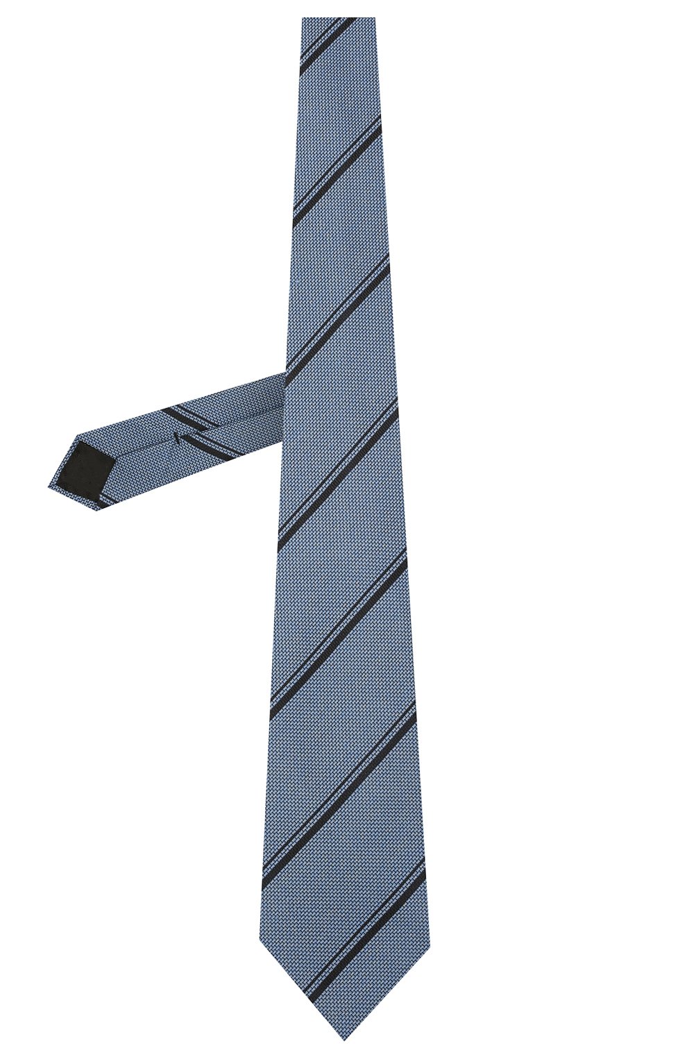 Мужской шелковый галстук BRIONI тёмно-голубого цвета, арт. 062H00/01411 | Фото 2 (Принт: С принтом; Материал: Текстиль, Шелк)