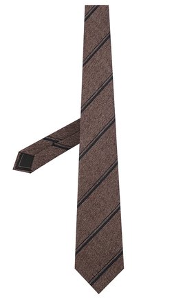 Мужской шелковый галстук BRIONI коричневого цвета, арт. 062H00/01411 | Фото 3 (Принт: С принтом; Материал: Текстиль, Шелк)