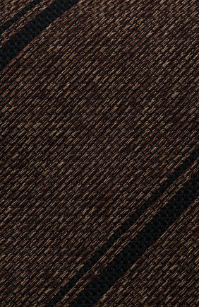 Мужской шелковый галстук BRIONI коричневого цвета, арт. 062H00/01411 | Фото 4 (Принт: С принтом; Материал: Текстиль, Шелк)