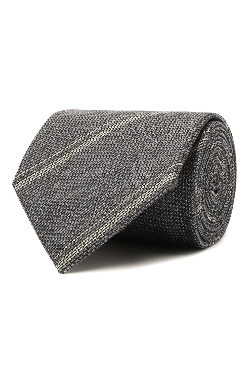 Мужской шелковый галстук BRIONI светло-серого цвета, арт. 062H00/01411 | Фото 1 (Принт: С принтом; Материал: Текстиль, Шелк)