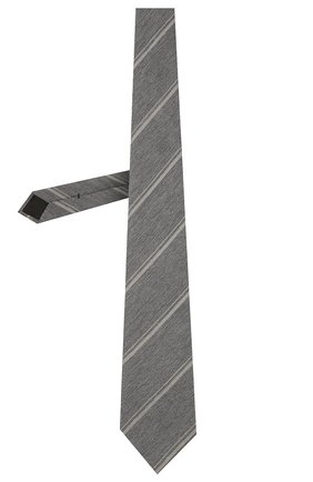 Мужской шелковый галстук BRIONI светло-серого цвета, арт. 062H00/01411 | Фото 2 (Принт: С принтом; Материал: Текстиль, Шелк)