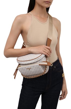 Женская сумка slater medium MICHAEL MICHAEL KORS светло-бежевого цвета по цене 24850 руб., арт. 30T0G04M6B | Фото 2 Женская сумка slater medium MICHAEL MICHAEL KORS светло-бежевого цвета, арт. 30T0G04M6B | Фото 2
