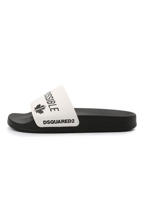 Детские шлепанцы DSQUARED2 черно-белого цвета по цене 8195 руб., арт. 68490/PVC/SCRITTE/36-41 | Фото 2 Детские шлепанцы DSQUARED2 черно-белого цвета, арт. 68490/PVC/SCRITTE/36-41 | Фото 2