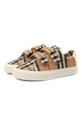 Детские текстильные кеды BURBERRY бежевого цвета по цене 18100 руб., арт. 8018819 | Фото 1 Детские текстильные кеды BURBERRY бежевого цвета, арт. 8018819 | Фото 1