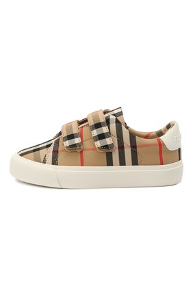 Детские текстильные кеды BURBERRY бежевого цвета по цене 18100 руб., арт. 8018819 | Фото 2 Детские текстильные кеды BURBERRY бежевого цвета, арт. 8018819 | Фото 2
