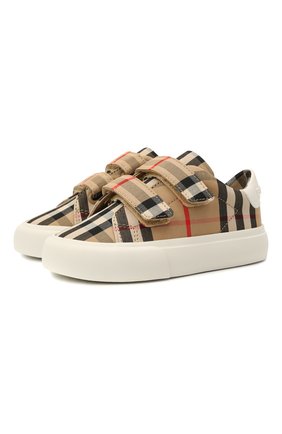 Детские текстильные кеды BURBERRY бежевого цвета по цене 16350 руб., арт. 8018821 | Фото 1 Детские текстильные кеды BURBERRY бежевого цвета, арт. 8018821 | Фото 1