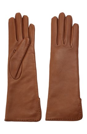 Женские кожаные перчатки LORO PIANA коричневого цвета по цене 63500 руб., арт. FAL2778 | Фото 2 Женские кожаные перчатки LORO PIANA коричневого цвета, арт. FAL2778 | Фото 2