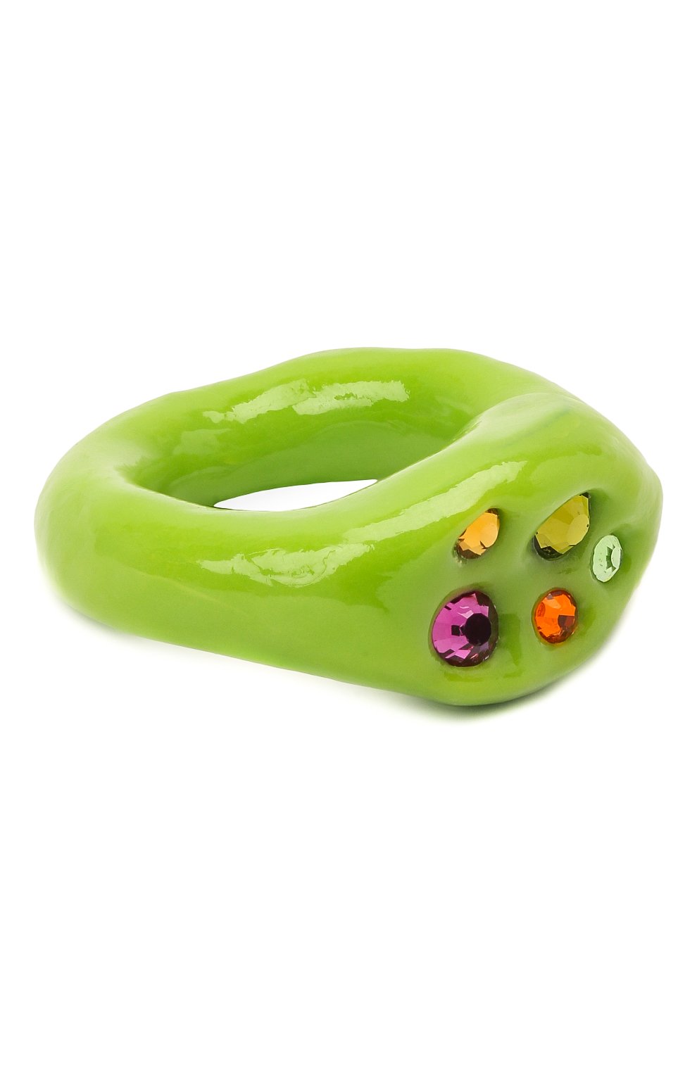 Женское кольцо LILI ARCHIVE салатового цвета, арт. RM1C4 | Фото 1 (Материал: Кристаллы, Керамика)