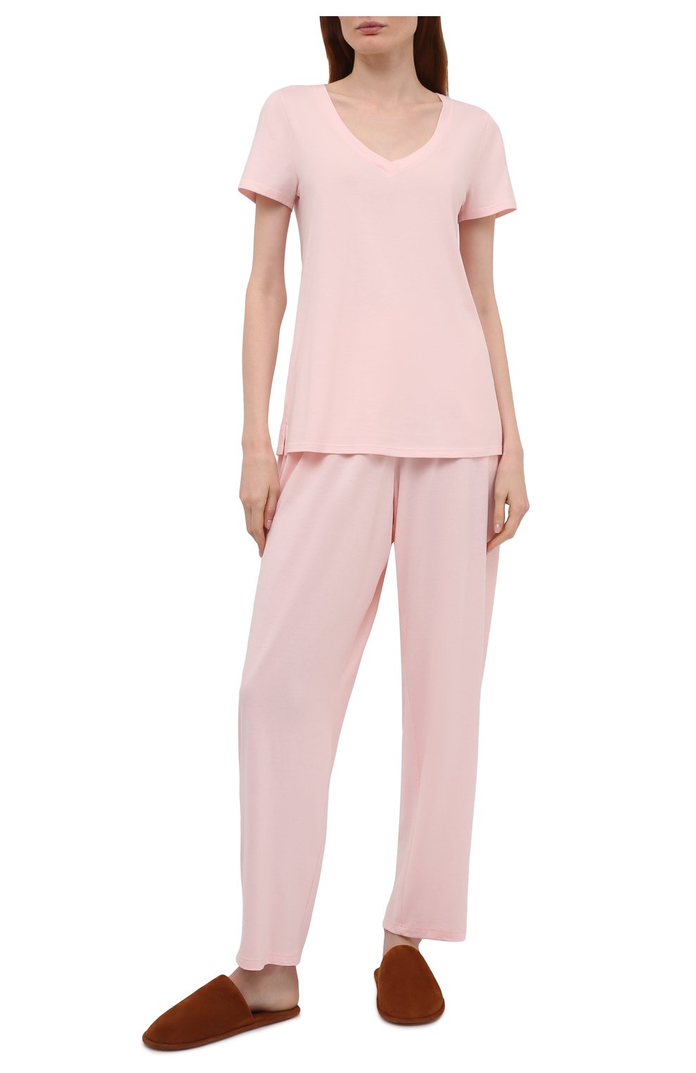 Женская футболка HANRO розового цвета, арт. 077876 | Фото 2 (Материал внешний: Синтетический материал, Хлопок; Женское Кросс-КТ: Футболка-белье)