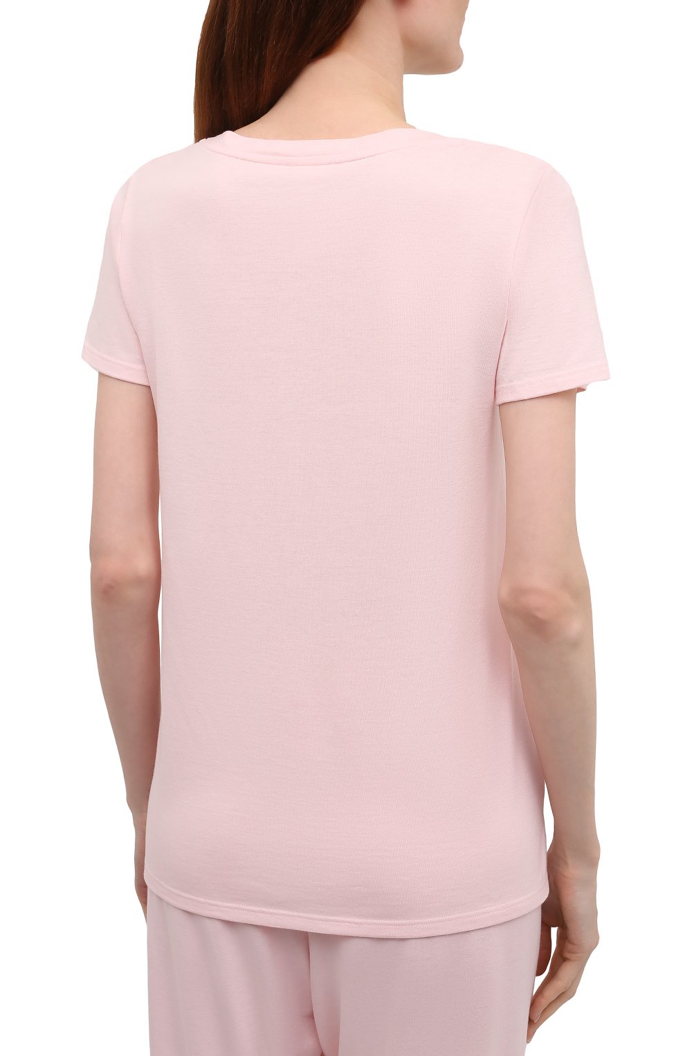 Женская футболка HANRO розового цвета, арт. 077876 | Фото 4 (Материал внешний: Синтетический материал, Хлопок; Женское Кросс-КТ: Футболка-белье)