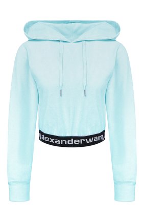 Женский худи ALEXANDERWANG.T голубого цвета по цене 27100 руб., арт. 4CC1211197 | Фото 1 Женский худи ALEXANDERWANG.T голубого цвета, арт. 4CC1211197 | Фото 1