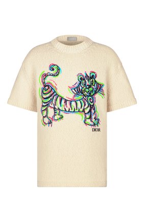 Мужской свитер из шерсти и хлопка dior x kenny scharf DIOR кремвого цвета по цене 120000 руб., арт. 193M636AT329C089 | Фото 1 Мужской свитер из шерсти и хлопка dior x kenny scharf DIOR кремвого цвета, арт. 193M636AT329C089 | Фото 1