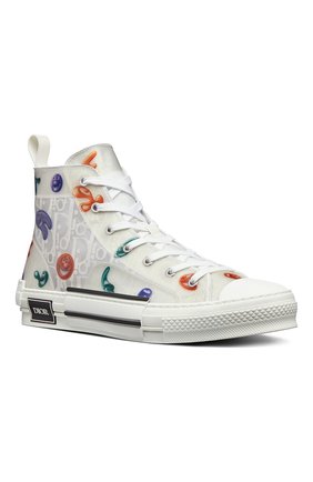 Мужские текстильные кеды b23 dior x kenny scharf DIOR белого цвета по цене 110000 руб., арт. 3SH118ZKKH065 | Фото 2 Мужские текстильные кеды b23 dior x kenny scharf DIOR белого цвета, арт. 3SH118ZKKH065 | Фото 2