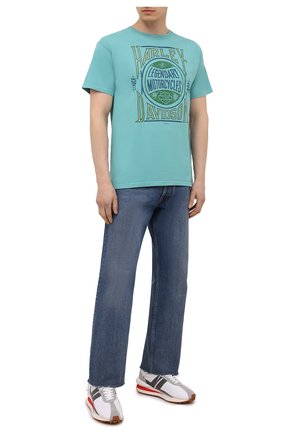Мужская хлопковая футболка exclusive for moscow HARLEY-DAVIDSON бирюзового цвета, арт. R004025 | Фото 2 (Материал внешний: Хлопок; Рукава: Короткие; Принт: С принтом; Стили: Гранж)
