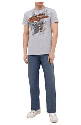 Мужская хлопковая футболка exclusive for moscow HARLEY-DAVIDSON серого цвета, арт. R004051 | Фото 2 (Рукава: Короткие; Стили: Гранж; Принт: С принтом; Материал внешний: Хлопок)
