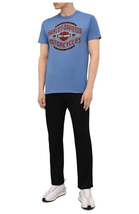 Мужская хлопковая футболка exclusive for moscow HARLEY-DAVIDSON тёмно-голубого цвета, арт. R004052 | Фото 2 (Материал внешний: Хлопок; Рукава: Короткие; Принт: С принтом; Стили: Гранж)