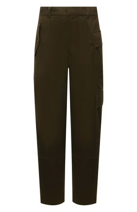 Мужские хлопковые брюки LOEWE хаки цвета, арт. H526Y04W39 | Фото 1 (Материал внешний: Хлопок; Длина (брюки, джинсы): Стандартные; Случай: Повседневный; Стили: Милитари)