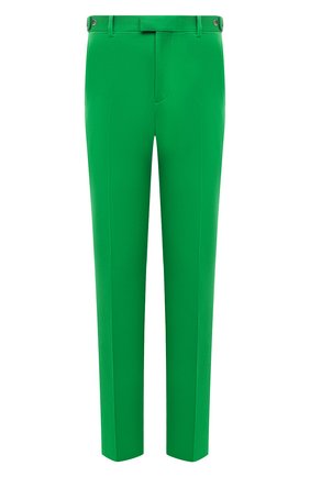 Мужские шерстяные брюки BOTTEGA VENETA зеленого цвета, арт. 659698/VKIV0 | Фото 1 (Материал внешний: Шерсть; Случай: Повседневный; Стили: Минимализм; Длина (брюки, джинсы): Стандартные)