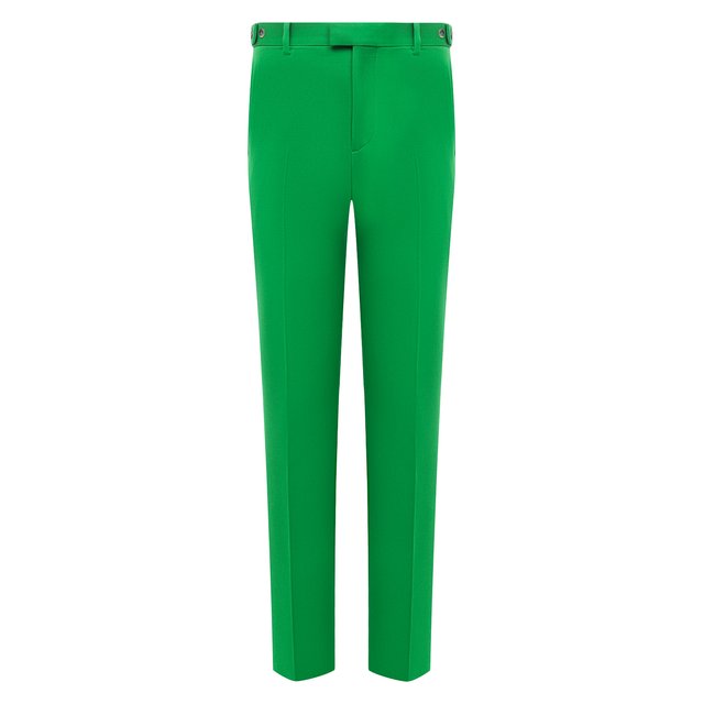 Шерстяные брюки Bottega Veneta цвет зелёный