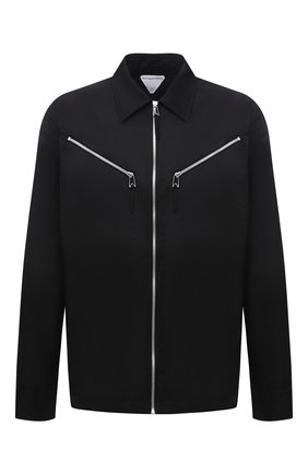 Мужская куртка BOTTEGA VENETA черного цвета, арт. 666543/VKIL0 | Фото 1 (Кросс-КТ: Куртка, Ветровка; Рукава: Длинные; Материал внешний: Синтетический материал; Длина (верхняя одежда): Короткие; Стили: Минимализм)