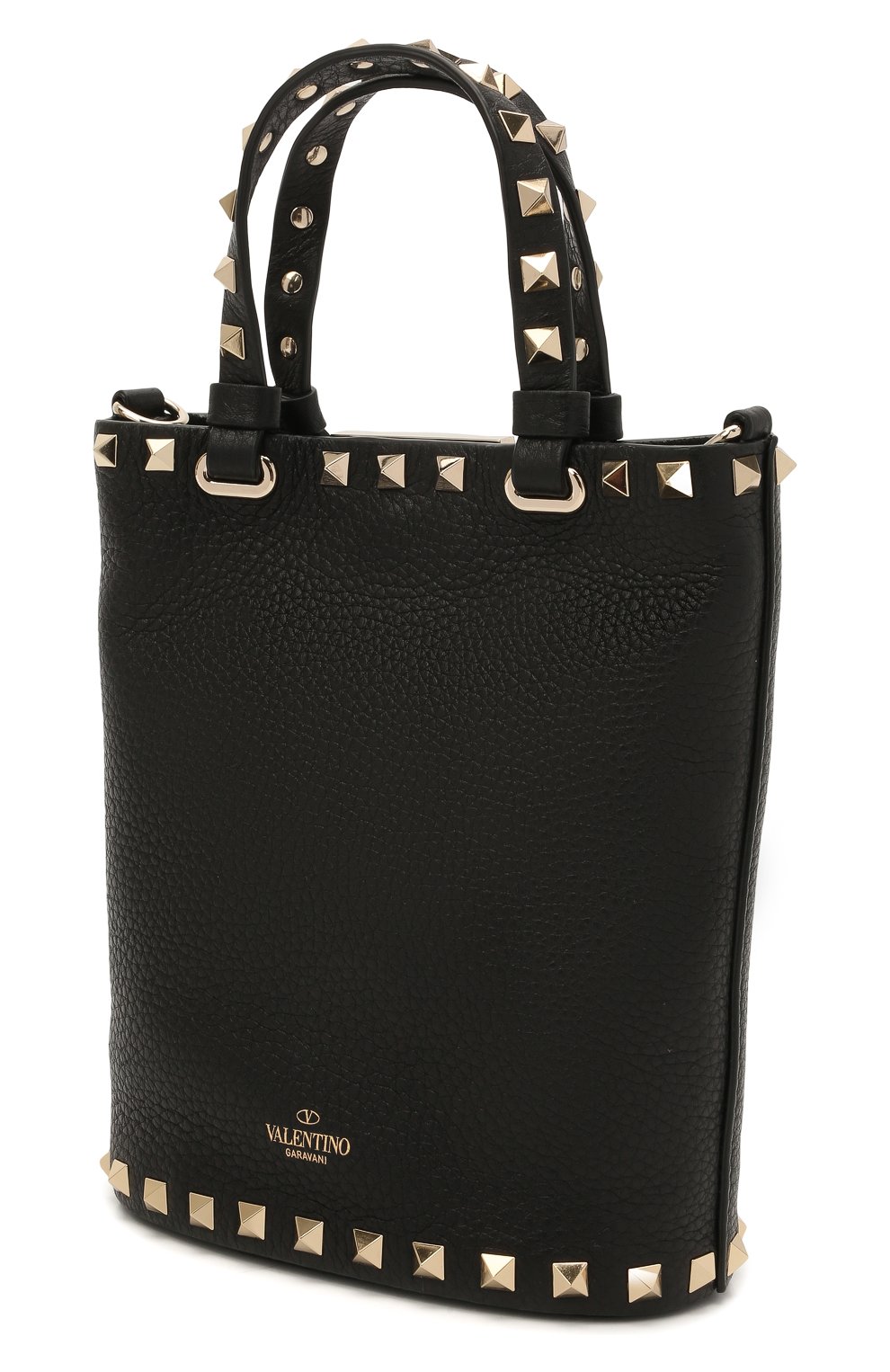 Женская сумка rockstud VALENTINO черного цвета по цене 77450 руб., арт. WW2P0W31/VSH | Фото 3 Женская сумка rockstud VALENTINO черного цвета, арт. WW2P0W31/VSH | Фото 3 (Сумки-технические: Сумки top-handle; Материал: Натуральная кожа; Размер: mini; Ремень/цепочка: На ремешке)