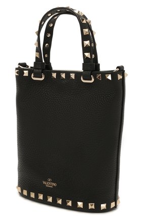 Женская сумка rockstud VALENTINO черного цвета по цене 77450 руб., арт. WW2P0W31/VSH | Фото 3 Женская сумка rockstud VALENTINO черного цвета, арт. WW2P0W31/VSH | Фото 3 (Сумки-технические: Сумки top-handle; Материал: Натуральная кожа; Размер: mini; Ремень/цепочка: На ремешке)