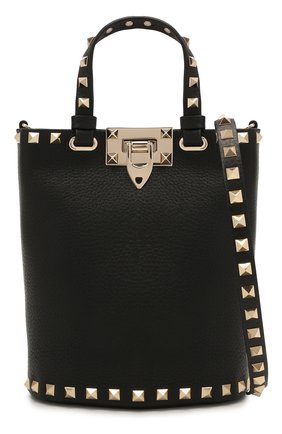 Женская сумка rockstud VALENTINO черного цвета по цене 77450 руб., арт. WW2P0W31/VSH | Фото 6 Женская сумка rockstud VALENTINO черного цвета, арт. WW2P0W31/VSH | Фото 6 (Сумки-технические: Сумки top-handle; Материал: Натуральная кожа; Размер: mini; Ремень/цепочка: На ремешке)