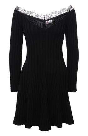 Женское шерстяное платье REDVALENTINO черного цвета по цене 46950 руб., арт. WR3KD03I/646 | Фото 1 Женское шерстяное платье REDVALENTINO черного цвета, арт. WR3KD03I/646 | Фото 1 (Материал внешний: Шерсть; Случай: Повседневный; Длина Ж (юбки, платья, шорты): Мини; Женское Кросс-КТ: Платье-одежда; Рукава: 3/4; Стили: Гламурный)