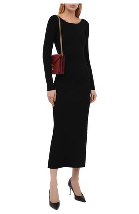 Женское платье из вискозы TOM FORD черного цвета по цене 169500 руб., арт. ACK270-YAX333 | Фото 2 Женское платье из вискозы TOM FORD черного цвета, арт. ACK270-YAX333 | Фото 2 (Рукава: Длинные; Длина Ж (юбки, платья, шорты): Миди; Случай: Формальный; Женское Кросс-КТ: Платье-одежда, платье-футляр; Материал внешний: Вискоза; Стили: Гламурный; Кросс-КТ: Трикотаж)