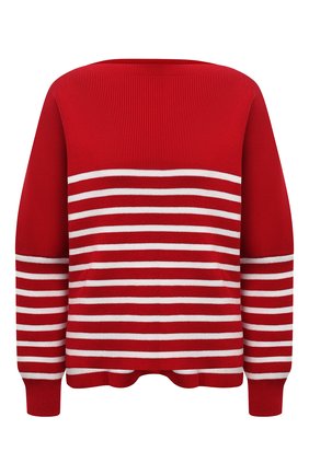 Женский хлопковый пуловер VALENTINO красного цвета, арт. WB3KC24F6H0 | Фото 1 (Материал внешний: Хлопок; Длина (для топов): Стандартные; Рукава: Длинные; Стили: Кэжуэл; Женское Кросс-КТ: Пуловер-одежда)
