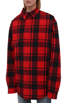 Женская хлопковая куртка BALENCIAGA красного цвета, арт. 662979/TKM40 | Фото 3 (Кросс-КТ: Куртка; Рукава: Длинные; Длина (верхняя одежда): До середины бедра; Материал внешний: Хлопок; Стили: Спорт-шик; Материал подклада: Купро)