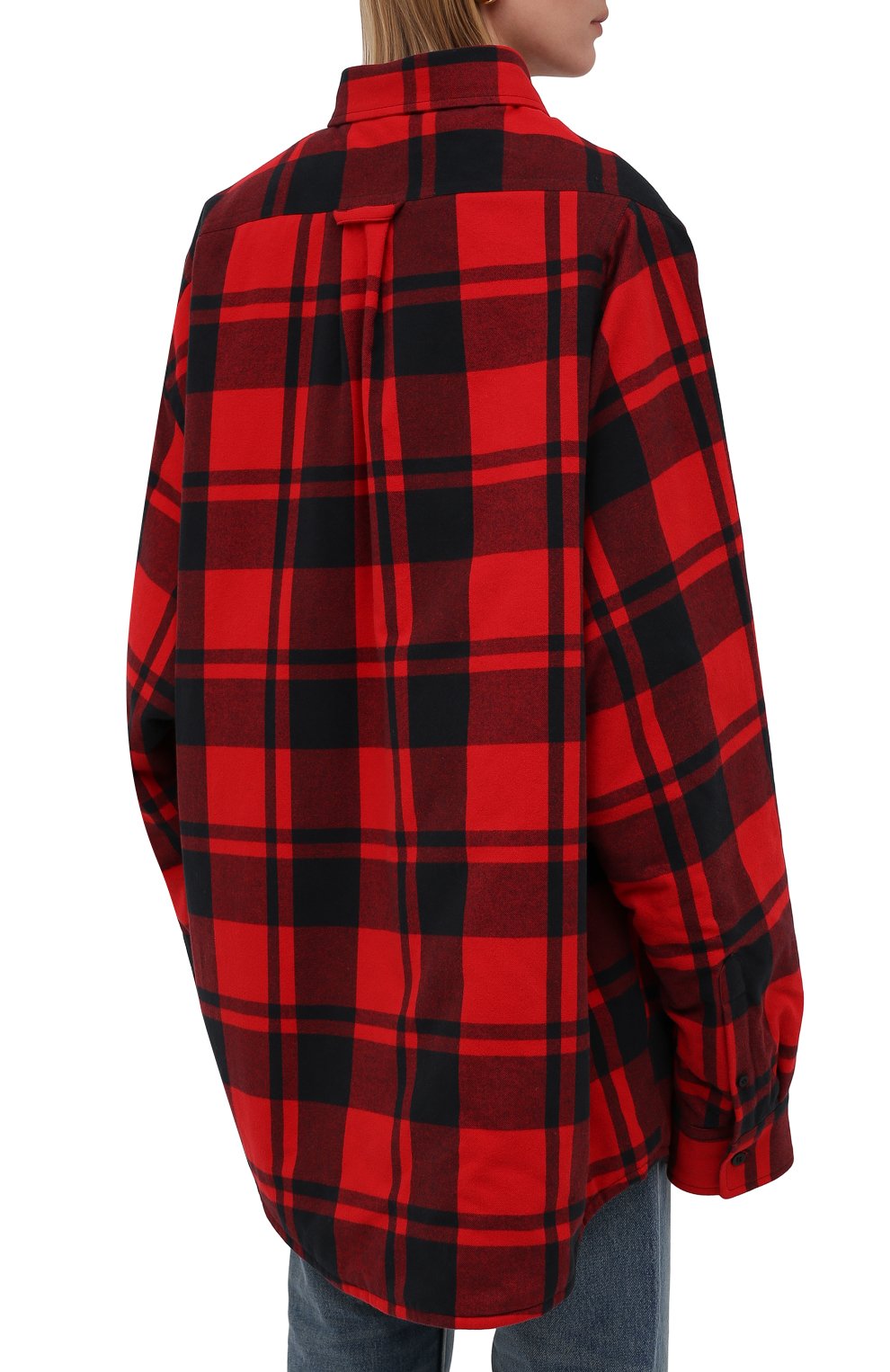 Женская хлопковая куртка BALENCIAGA красного цвета, арт. 662979/TKM40 | Фото 4 (Кросс-КТ: Куртка; Рукава: Длинные; Длина (верхняя одежда): До середины бедра; Материал внешний: Хлопок; Стили: Спорт-шик; Материал подклада: Купро)