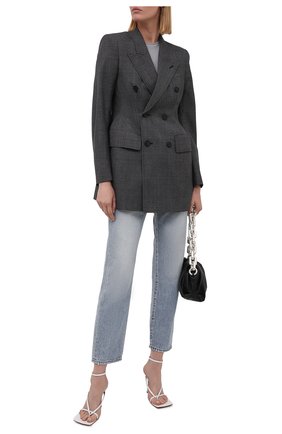 Женский шерстяной жакет BALENCIAGA серого цвета по цене 252500 руб., арт. 571279/TGT14 | Фото 2 Женский шерстяной жакет BALENCIAGA серого цвета, арт. 571279/TGT14 | Фото 2 (Материал внешний: Шерсть; Случай: Повседневный; Рукава: Длинные; Материал подклада: Купро; Женское Кросс-КТ: Жакет-одежда; 1-2-бортные: Двубортные; Длина (для топов): Удлиненные; Стили: Гламурный)