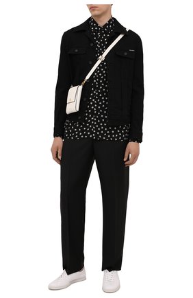 Мужская джинсовая куртка DOLCE & GABBANA черного цвета по цене 85500 руб., арт. G9VZ8D/G8CN9 | Фото 2 Мужская джинсовая куртка DOLCE & GABBANA черного цвета, арт. G9VZ8D/G8CN9 | Фото 2 (Рукава: Длинные; Материал внешний: Хлопок, Деним; Длина (верхняя одежда): Короткие; Кросс-КТ: Куртка, Деним; Стили: Кэжуэл)