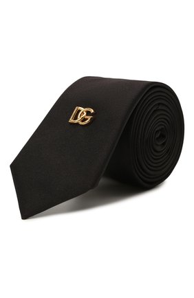 Мужской шелковый галстук DOLCE & GABBANA черного цвета по цене 18800 руб., арт. GT149E/GEV14 | Фото 1 Мужской шелковый галстук DOLCE & GABBANA черного цвета, арт. GT149E/GEV14 | Фото 1