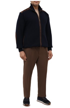 Мужские шерстяные брюки BRIONI коричневого цвета, арт. RPM20L/01A2Y/NEW SIDNEY | Фото 2 (Длина (брюки, джинсы): Стандартные; Материал внешний: Шерсть; Случай: Повседневный; Стили: Кэжуэл)