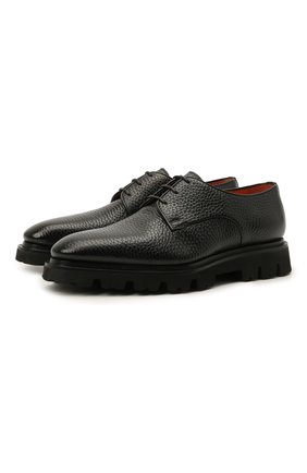 Мужские кожаные дерби SANTONI черного цвета по цене 63800 руб., арт. MCLG17803SM3EABMN01 | Фото 1 Мужские кожаные дерби SANTONI черного цвета, арт. MCLG17803SM3EABMN01 | Фото 1