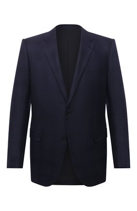 Мужской шерстяной пиджак ERMENEGILDO ZEGNA темно-синего цвета по цене 231000 руб., арт. 252600/121220 | Фото 1 Мужской шерстяной пиджак ERMENEGILDO ZEGNA темно-синего цвета, арт. 252600/121220 | Фото 1 (Материал внешний: Шерсть; Длина (для топов): Стандартные; Материал подклада: Купро; Рукава: Длинные; 1-2-бортные: Однобортные; Пиджаки М: Прямой; Случай: Формальный; Стили: Классический)