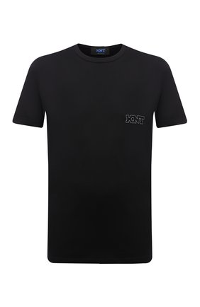 Мужская хлопковая футболка KNT черного цвета, арт. UMM0171 | Фото 1 (Материал внешний: Хлопок; Рукава: Короткие; Принт: Без принта; Стили: Кэжуэл; Длина (для топов): Стандартные; Региональные ограничения белый список (Axapta Mercury): RU)
