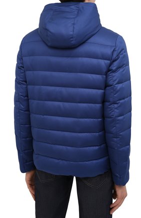 Мужская пуховая куртка LORO PIANA синего цвета, арт. FAL7582 | Фото 4 (Кросс-КТ: Куртка; Материал внешний: Шелк; Рукава: Длинные; Стили: Спорт-шик; Мужское Кросс-КТ: Куртка-верхняя одежда; Материал подклада: Синтетический материал; Длина (верхняя одежда): Короткие; Материал утеплителя: Пух и перо)